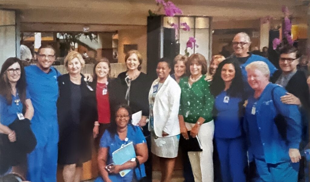 Sue Fitzsimons among her colleagues in nursing