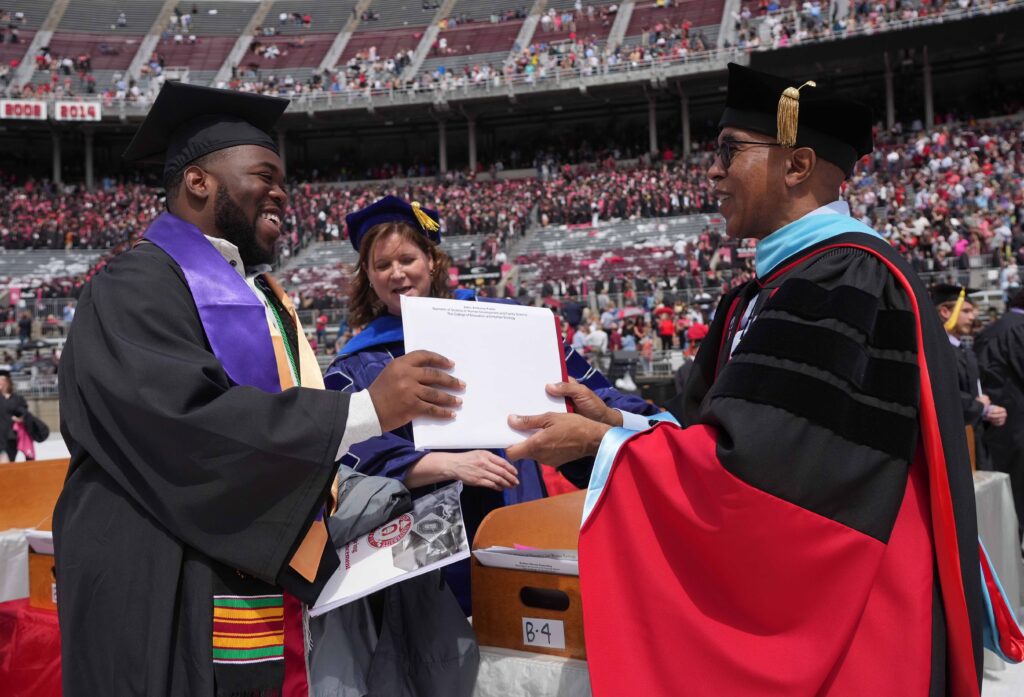 John Fuller and Dean Donald Pope Davis at graduation