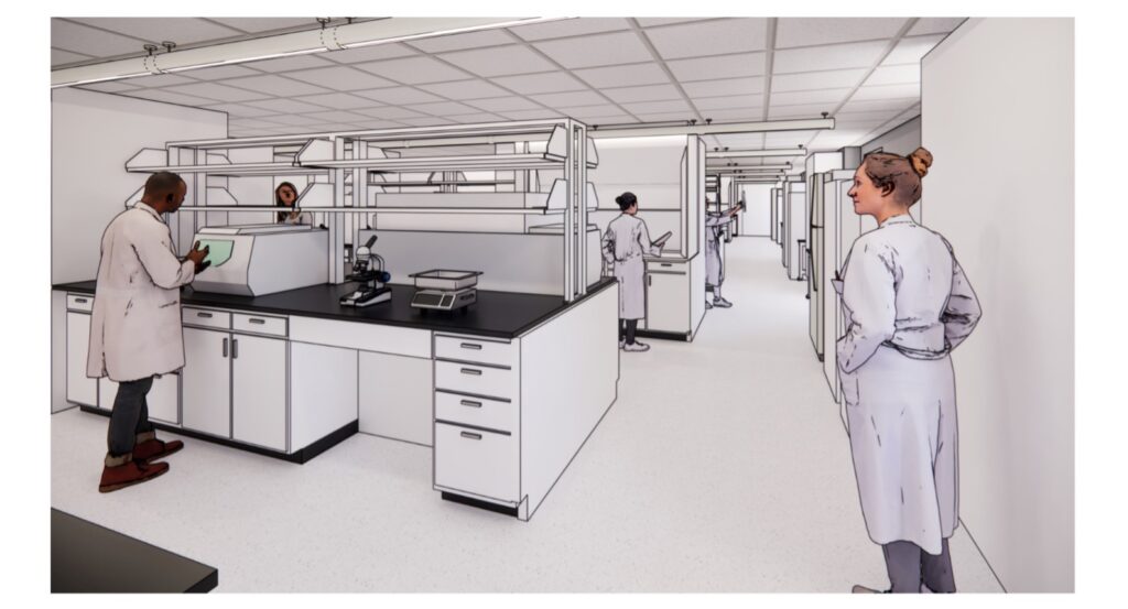 Ohio State Campbell Hall renovation rendering of biomolecular nutrition lab