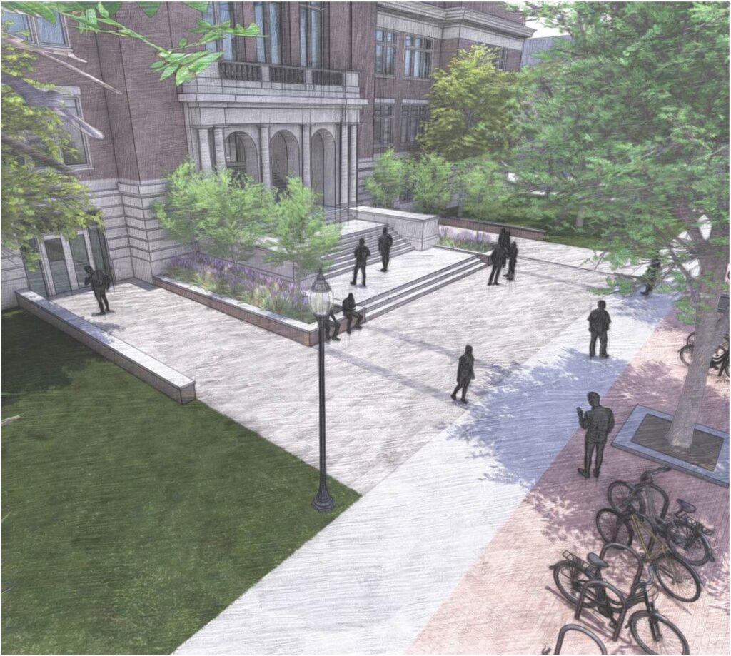 Ohio State Campbell Hall renovation rendering of east entrance