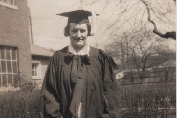 Eloise Green in Ohio State graduation outfit in 1928