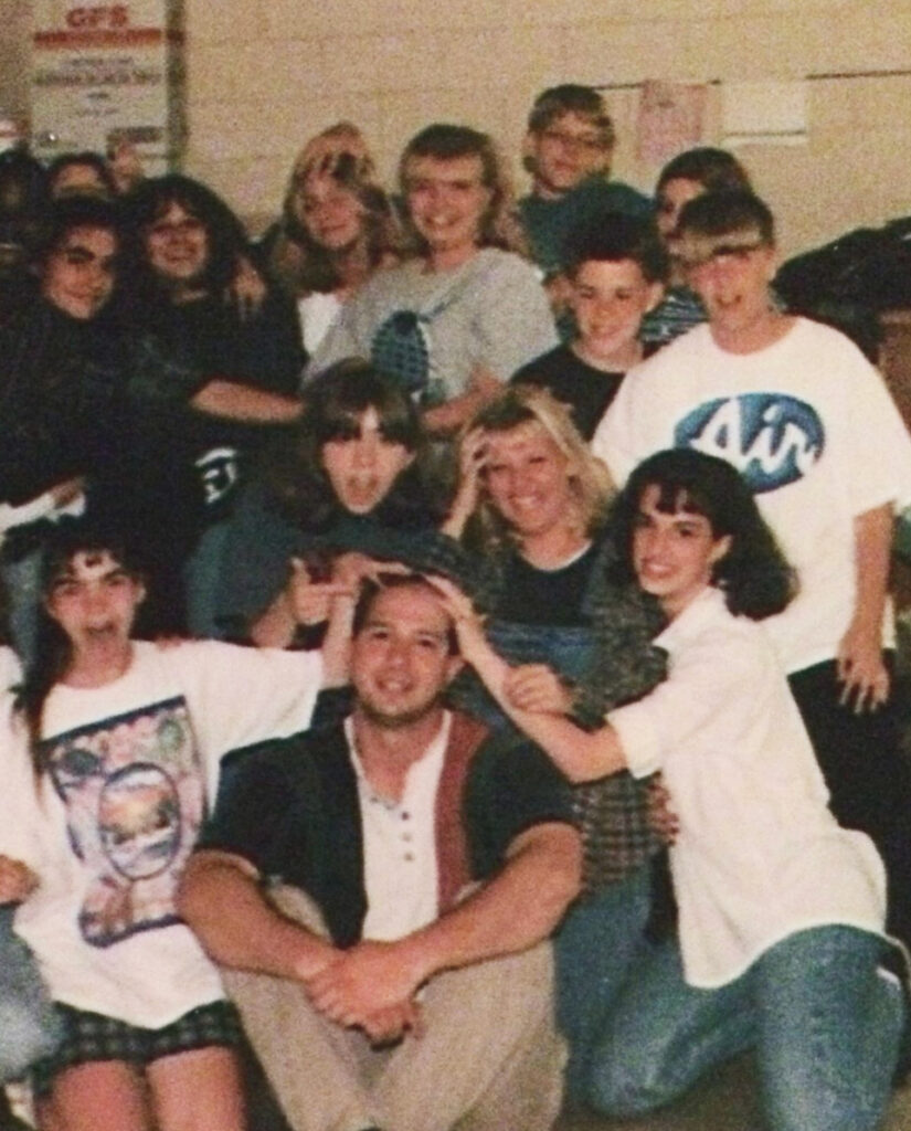 Kucinksi with his students while he was a teacher at Lincoln Middle School