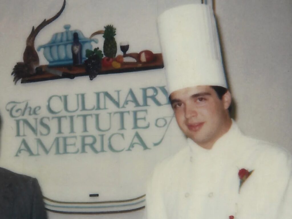 A young Cameron Mitchell attending The Culinary Institute of America