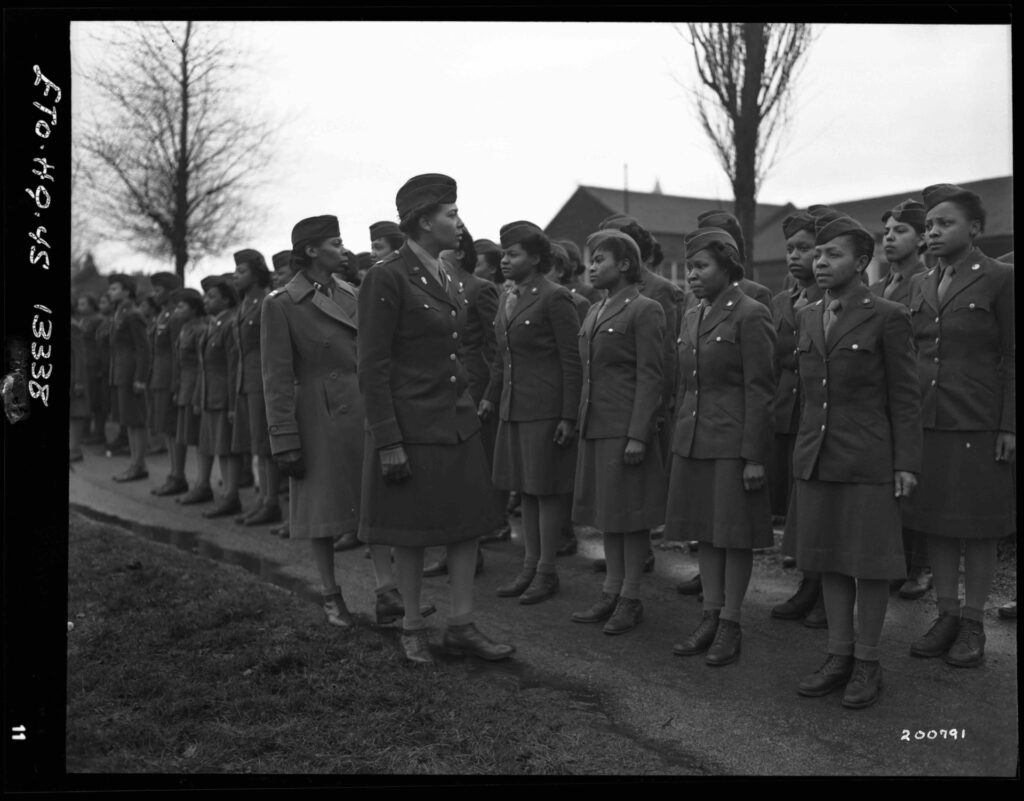 Charity Adams and her troop in World War Two