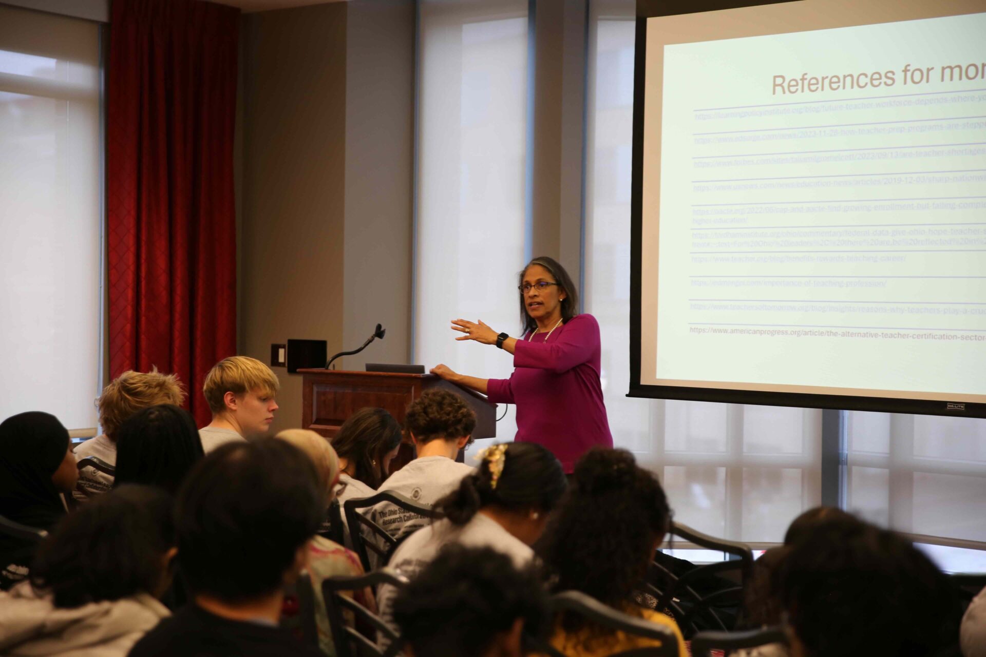 Antoinette Miranda teaching a class
