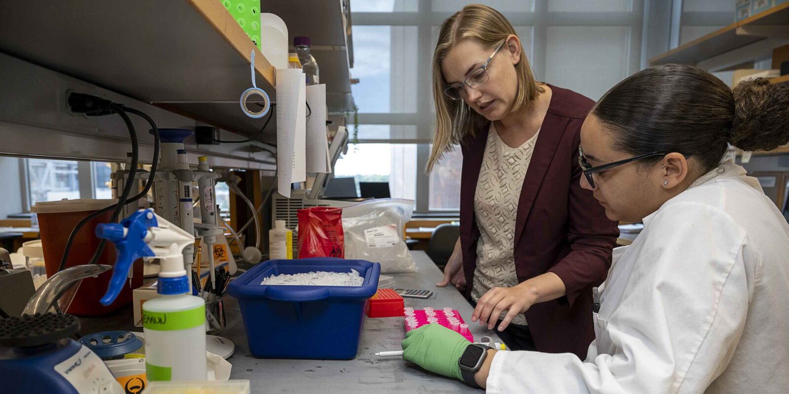 OSU student in a lab