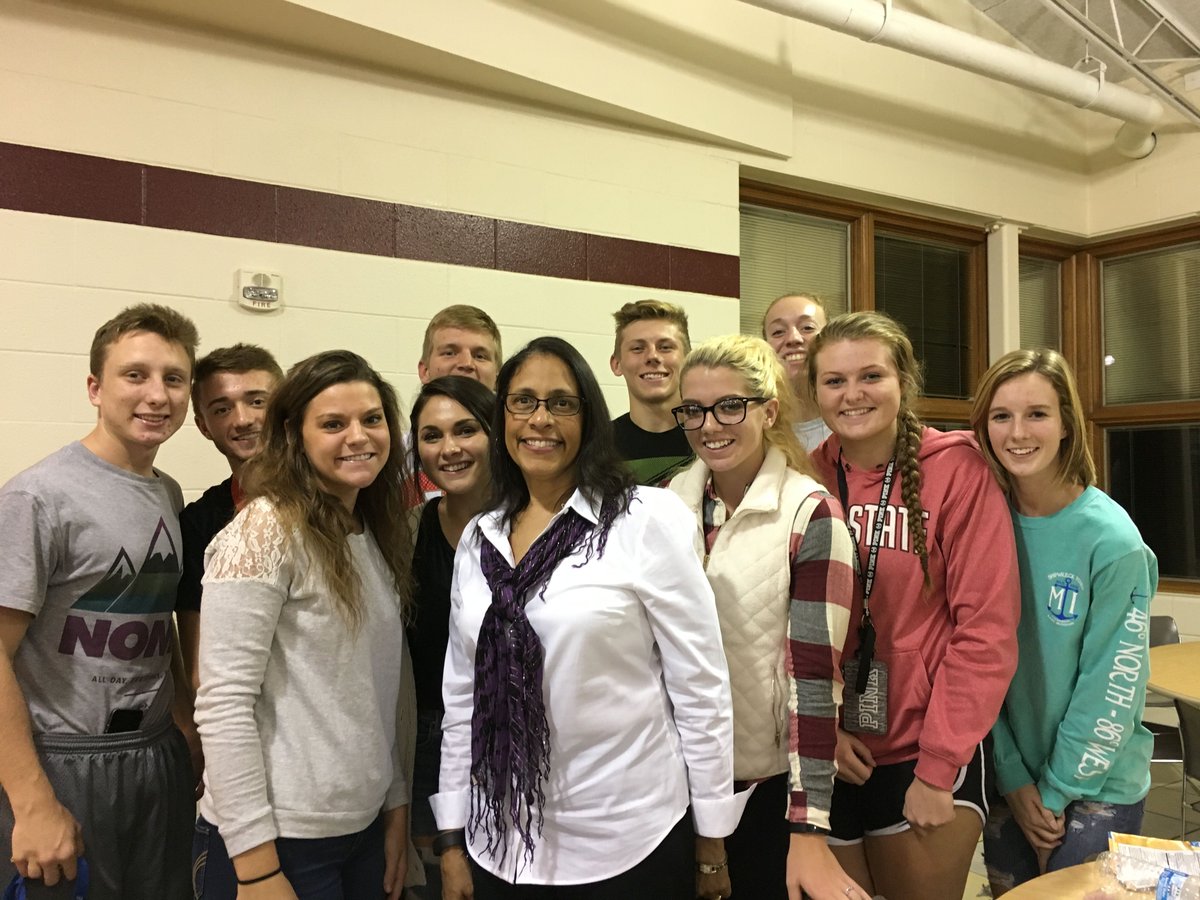 Antoinette Miranda with students