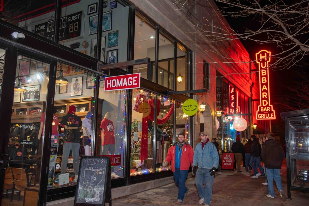Local Columbus clothing brand, Homage, storefront in the Short North neighborhood.